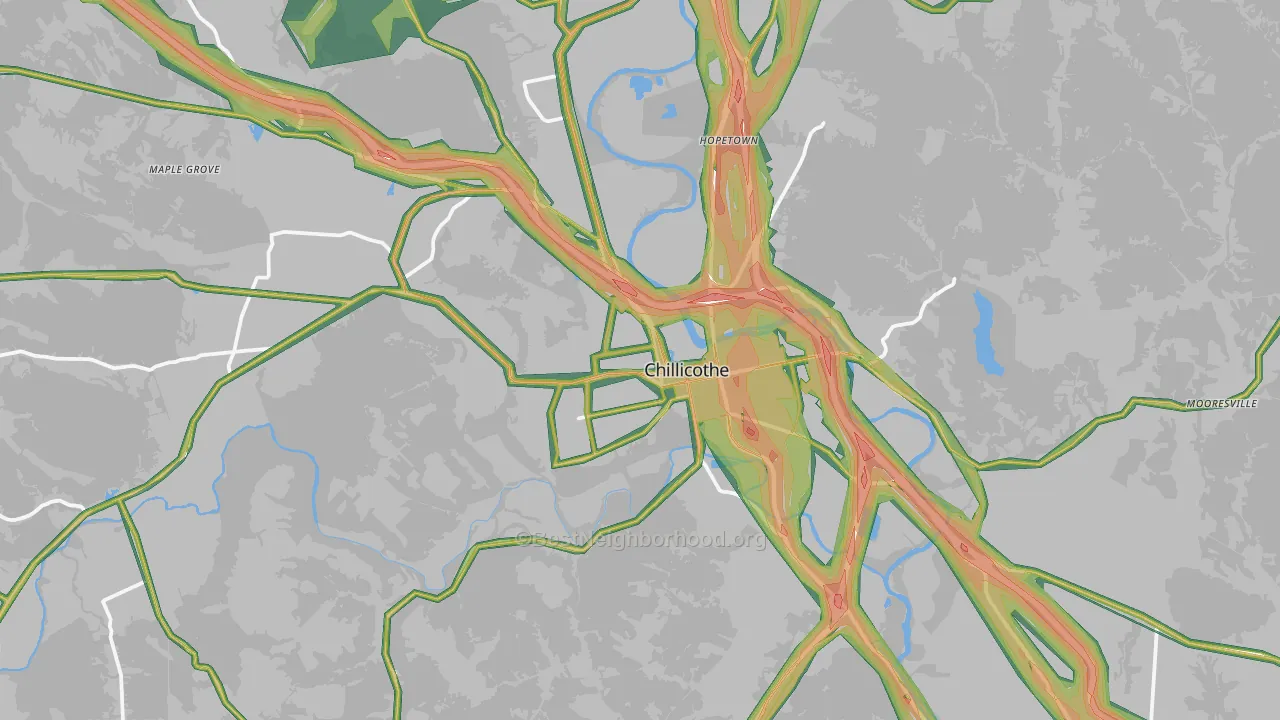 45601, OH Map of Noise Levels in 45601