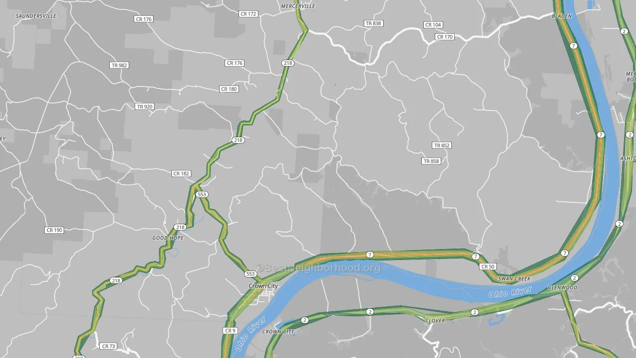 45623, OH Map of Noise Levels in 45623