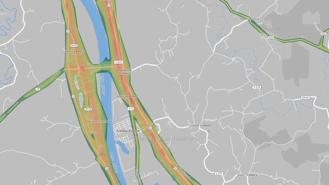 45629, OH Map of Noise Levels in 45629