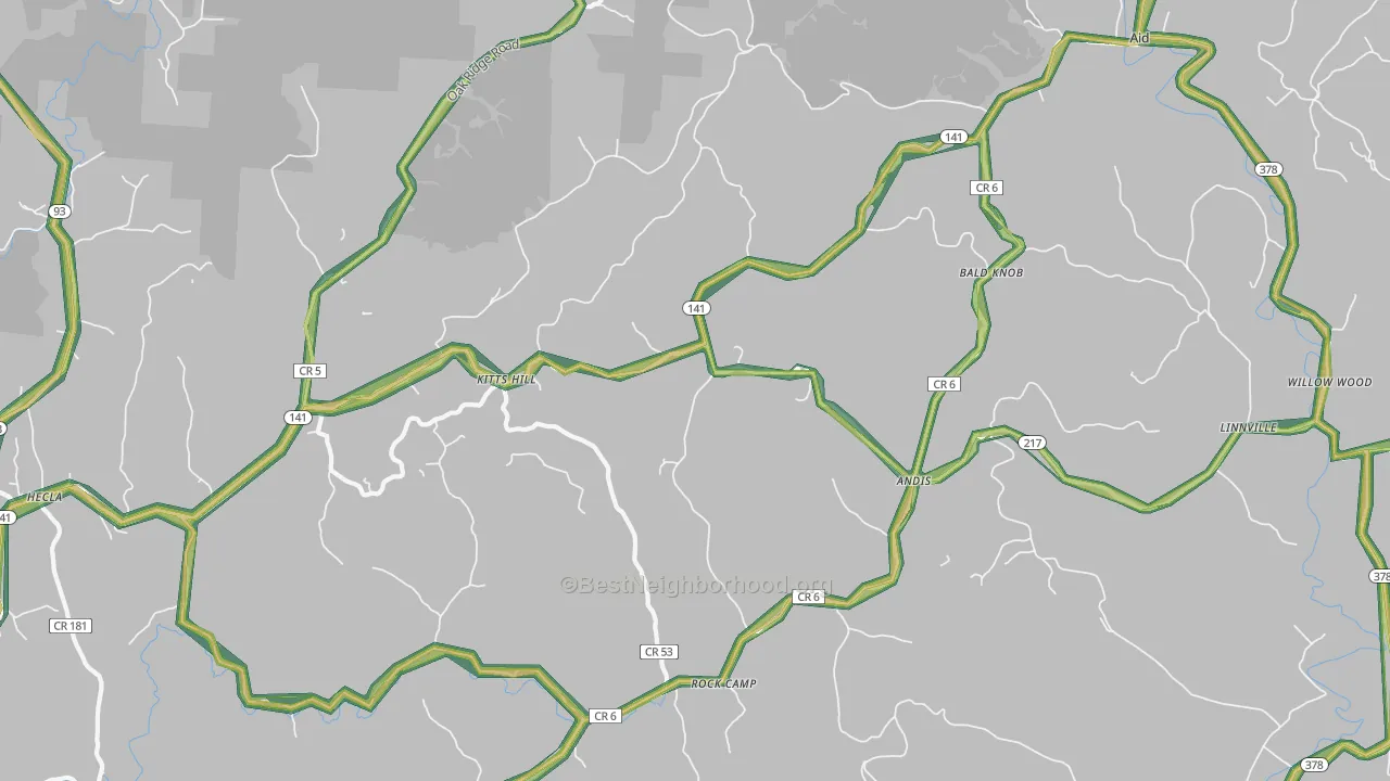 45645, OH Map of Noise Levels in 45645
