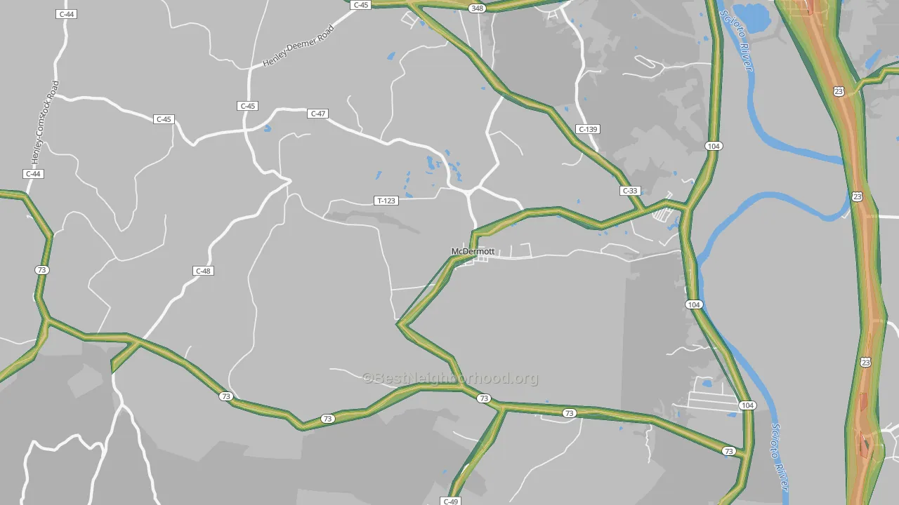 45652, OH Map of Noise Levels in 45652