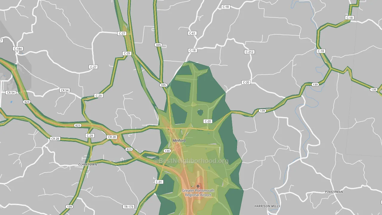 45653, OH Map of Noise Levels in 45653