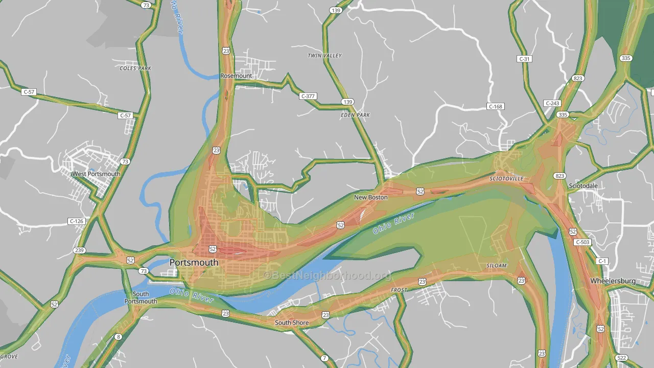 45662, OH Map of Noise Levels in 45662