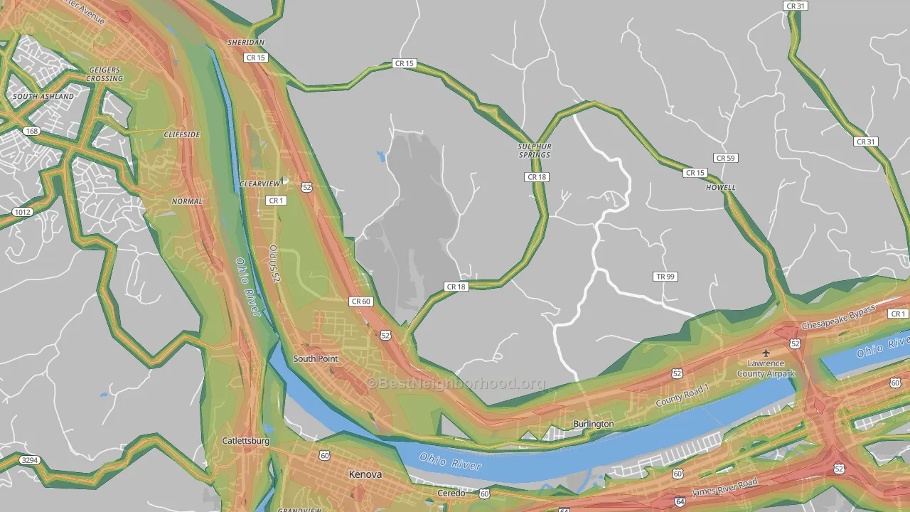 45680, OH Map of Noise Levels in 45680