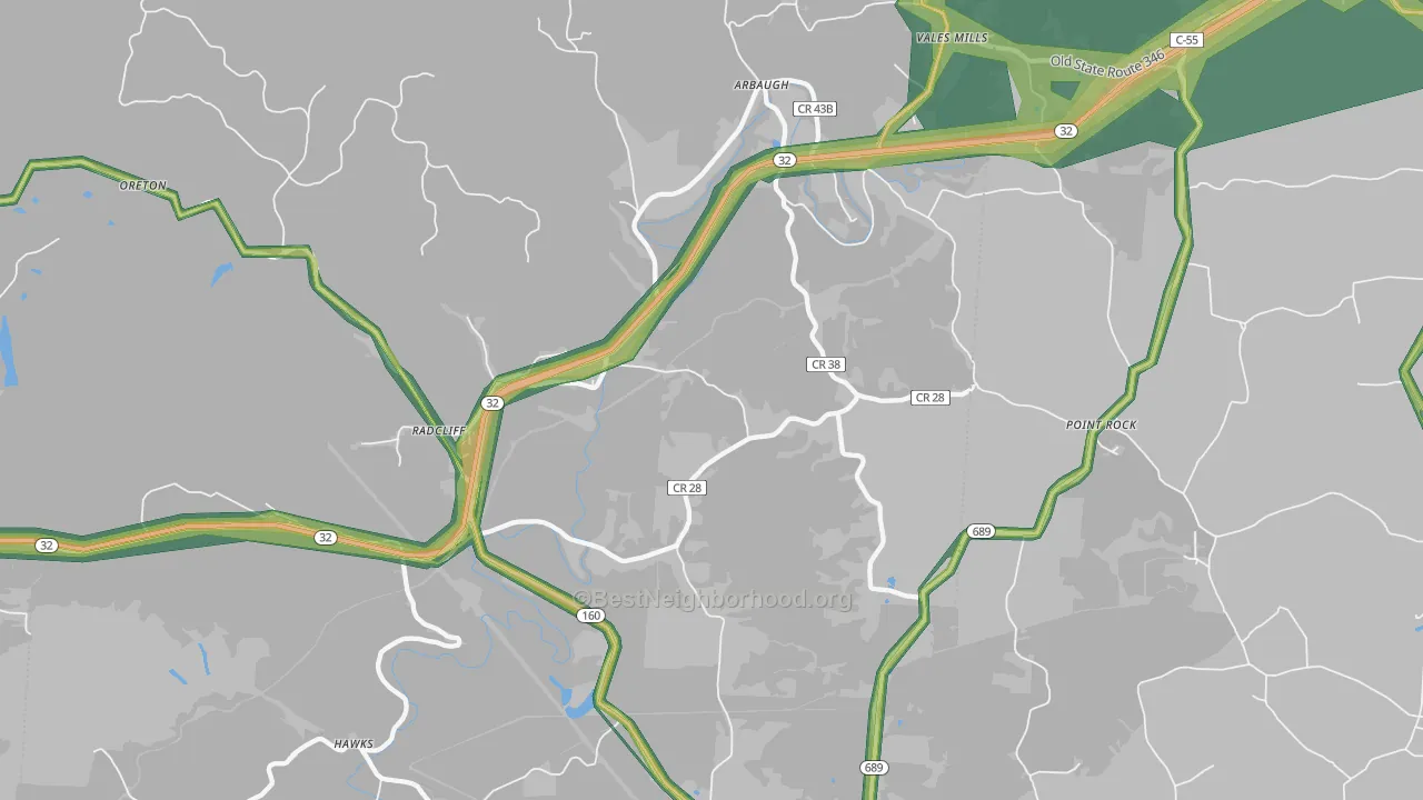45695, OH Map of Noise Levels in 45695