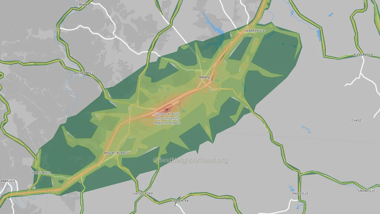 45710, OH Map of Noise Levels in 45710
