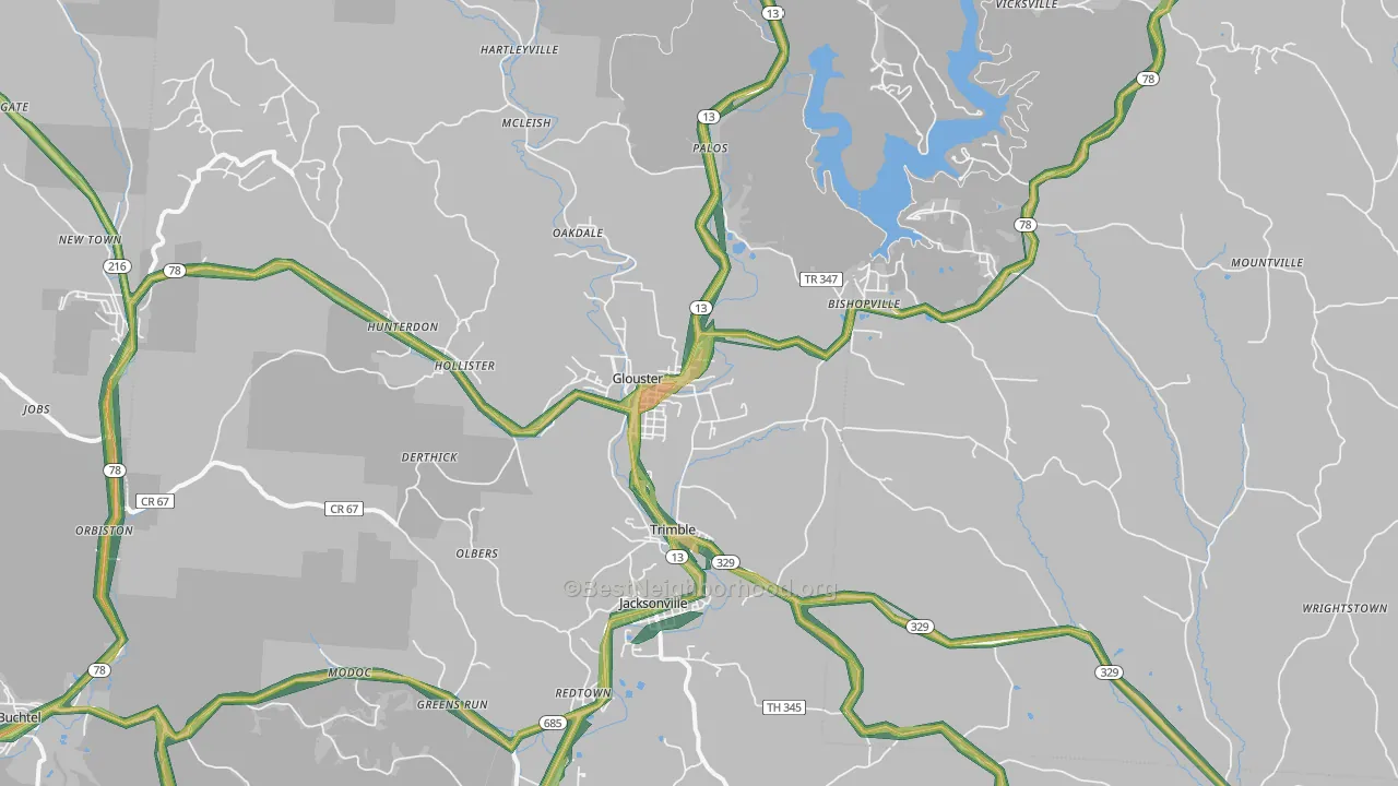 45732, OH Map of Noise Levels in 45732