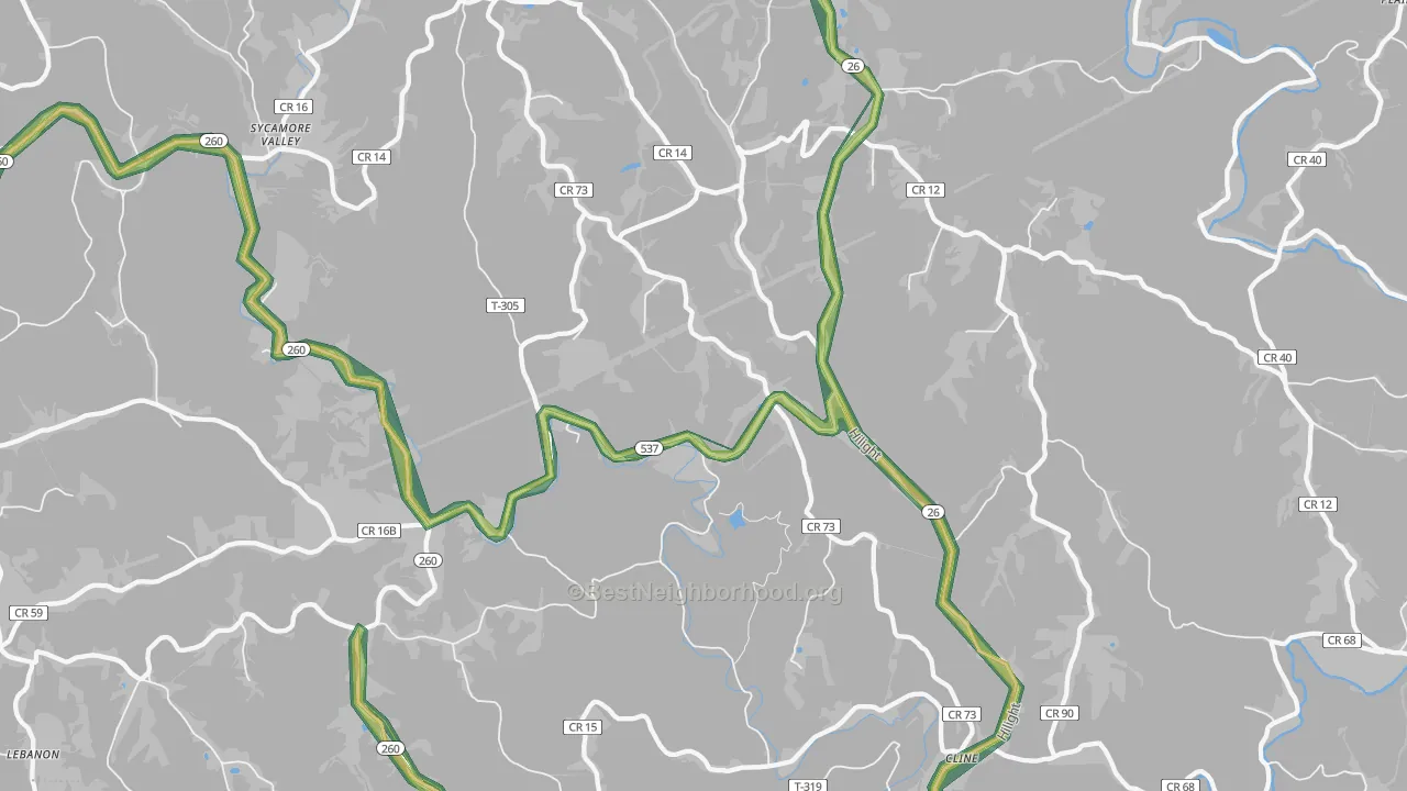45734, OH Map of Noise Levels in 45734