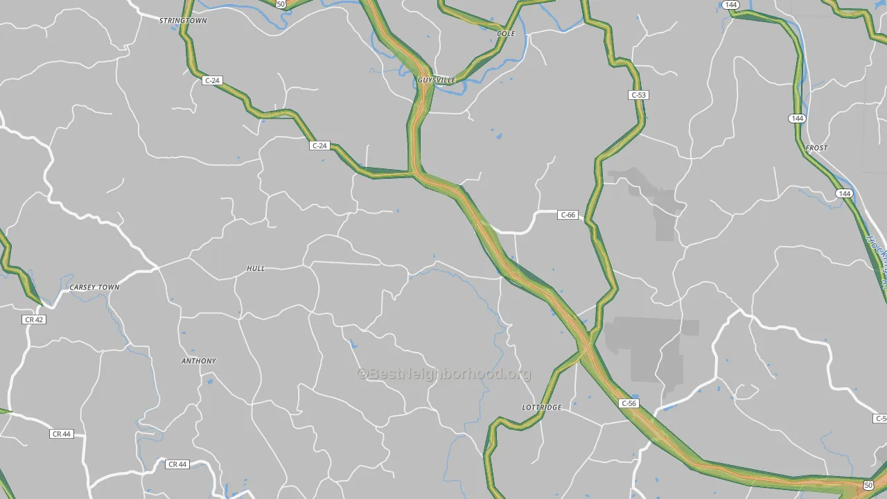 45735, OH Map of Noise Levels in 45735