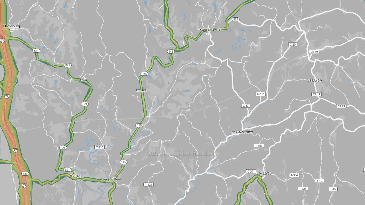 45745, OH Map of Noise Levels in 45745