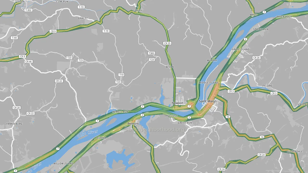 45768, OH Map of Noise Levels in 45768