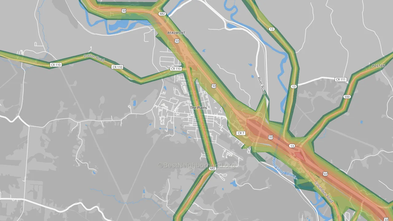 45780, OH Map of Noise Levels in 45780