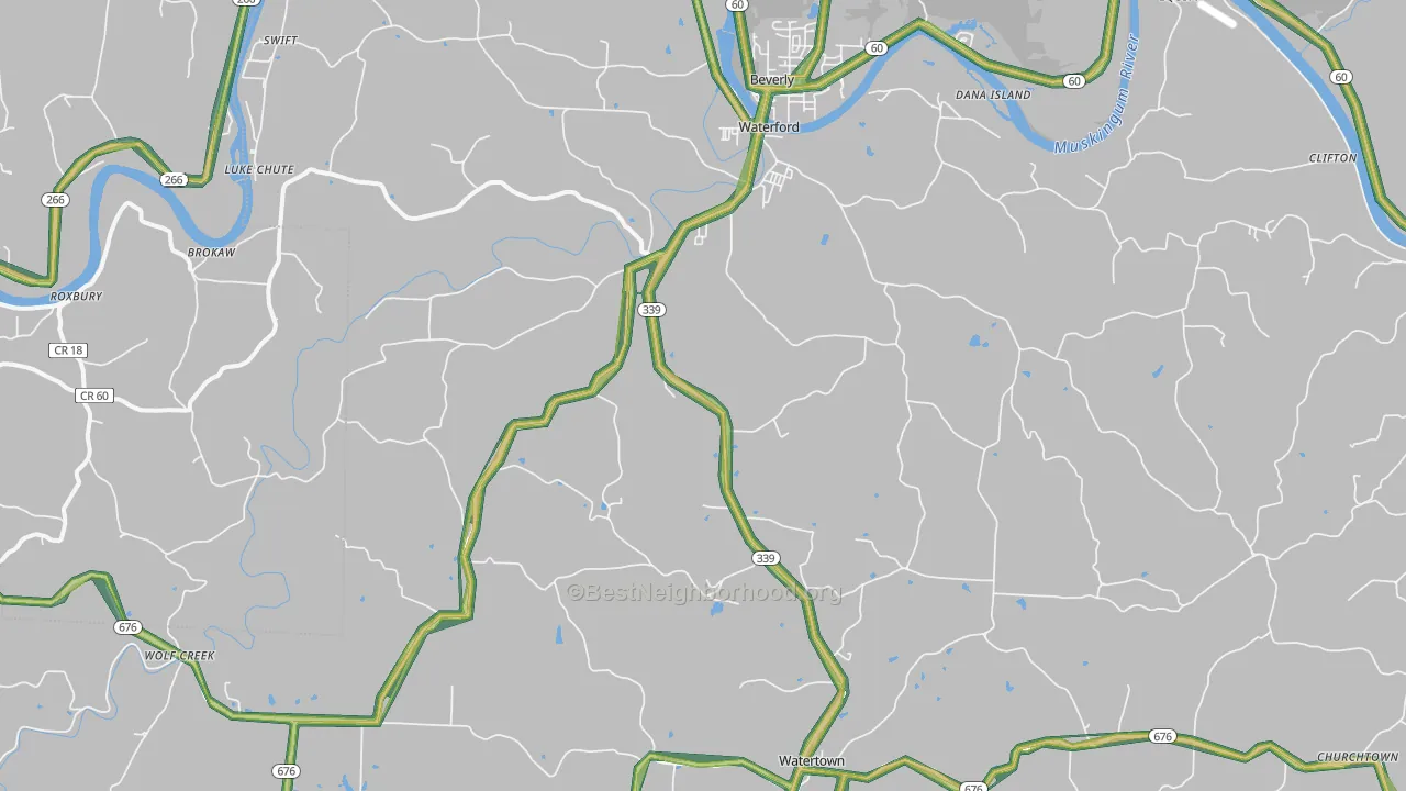 45786, OH Map of Noise Levels in 45786