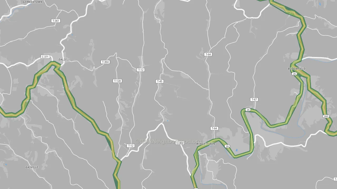 45789, OH Map of Noise Levels in 45789