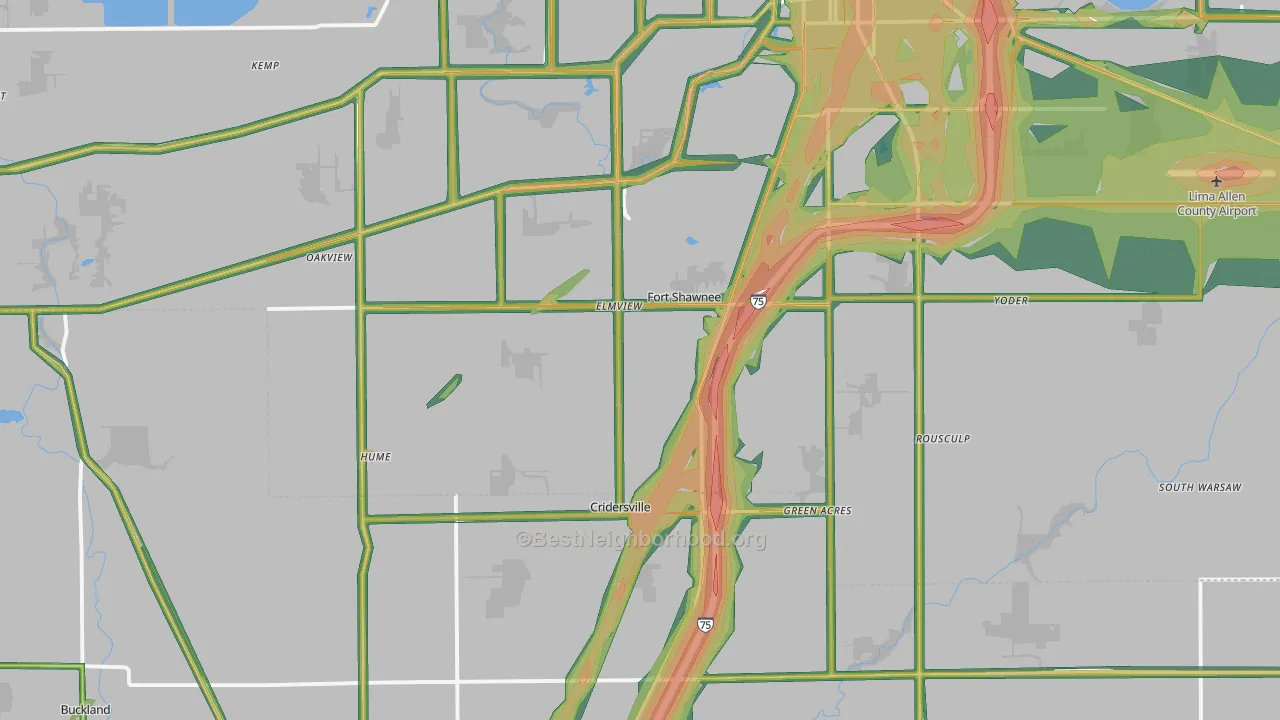 45806, OH Map of Noise Levels in 45806