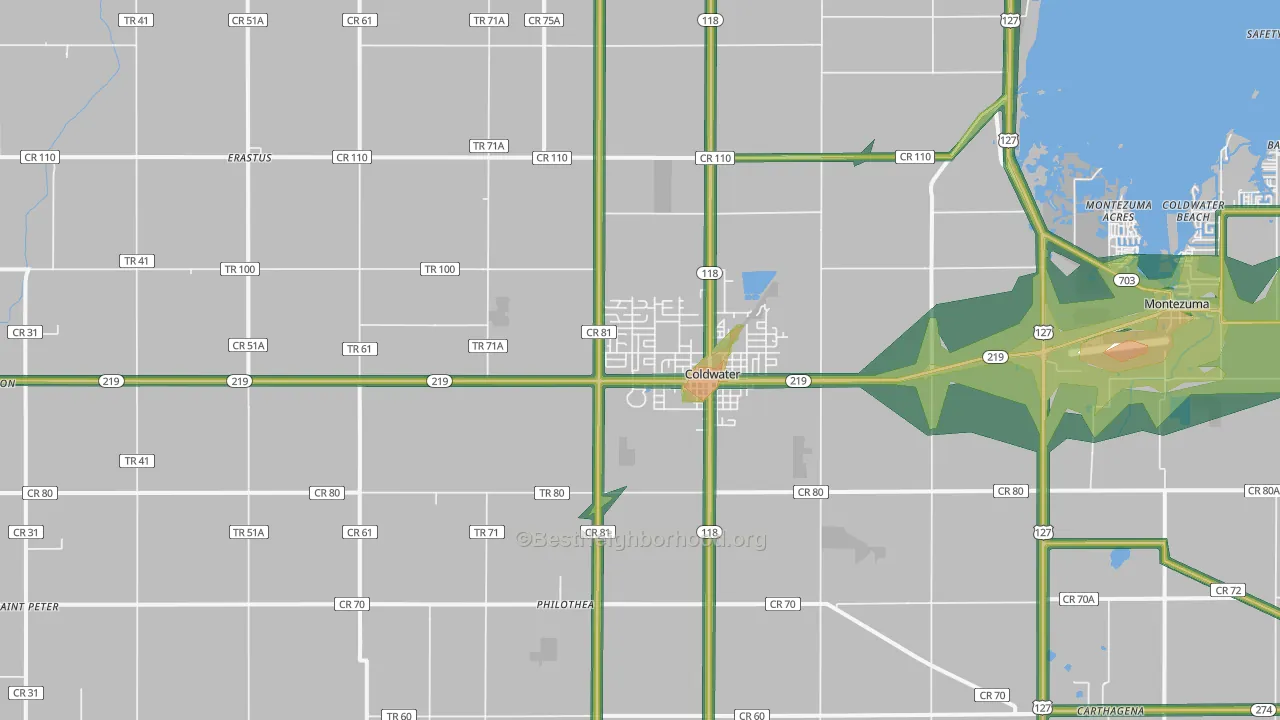 45828, OH Map of Noise Levels in 45828
