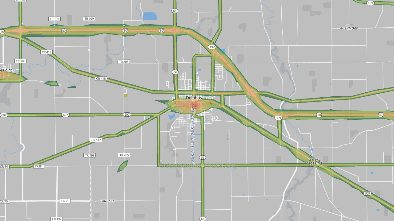 45833, OH Map of Noise Levels in 45833