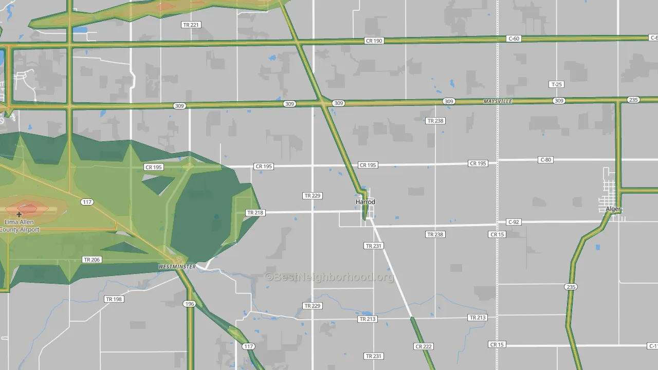 45850, OH Map of Noise Levels in 45850