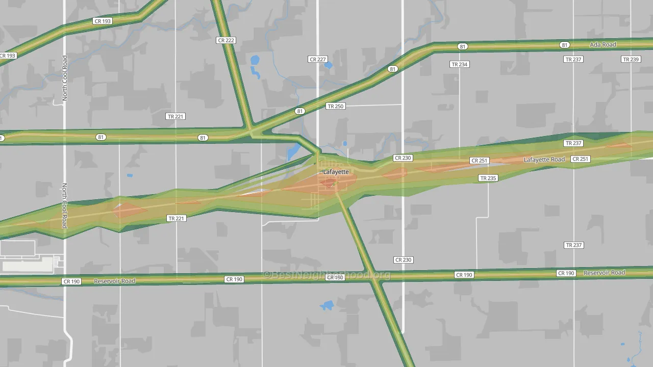 45854, OH Map of Noise Levels in 45854