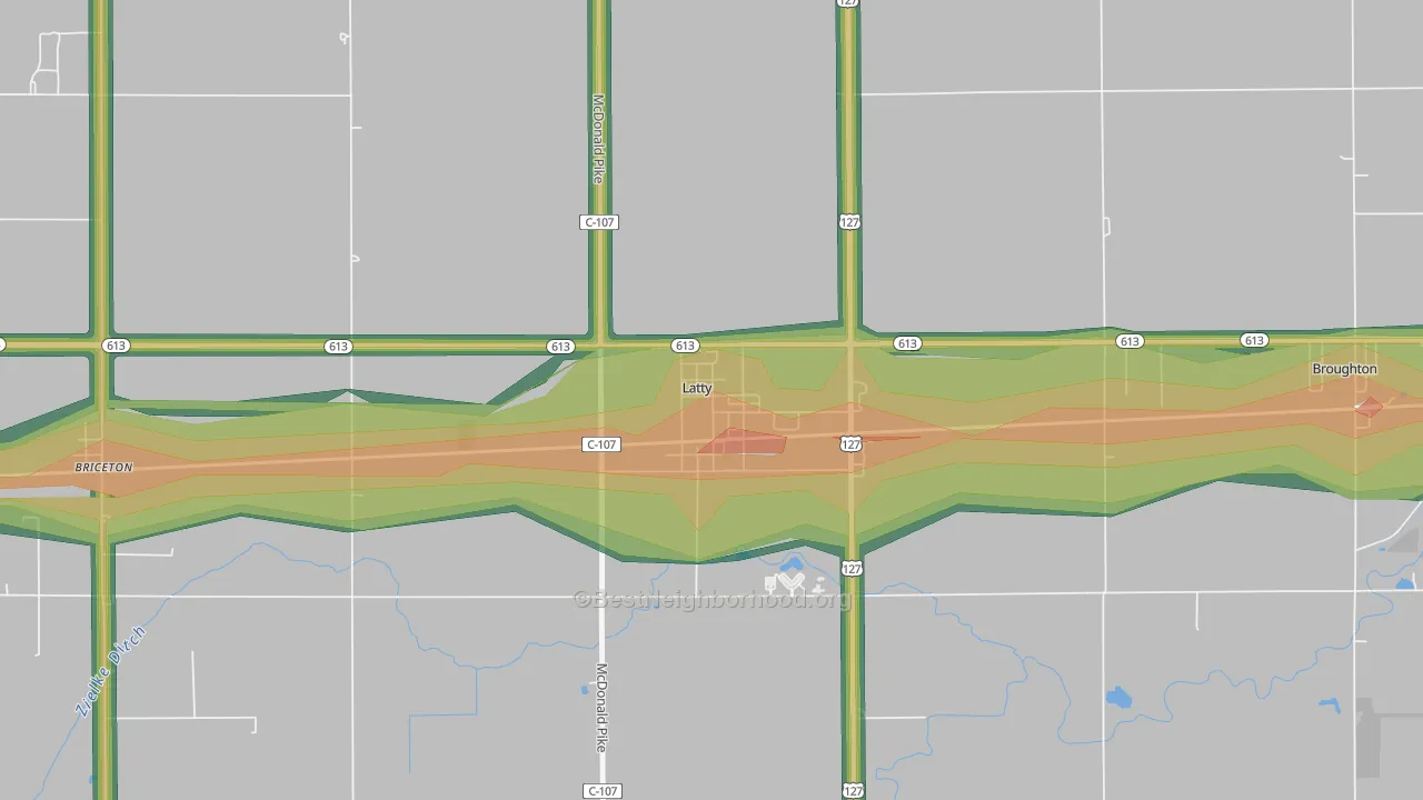 45855, OH Map of Noise Levels in 45855