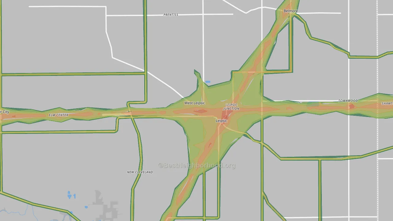 45856, OH Map of Noise Levels in 45856