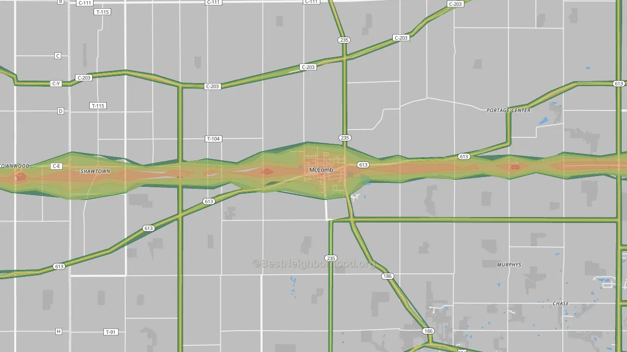 45858, OH Map of Noise Levels in 45858