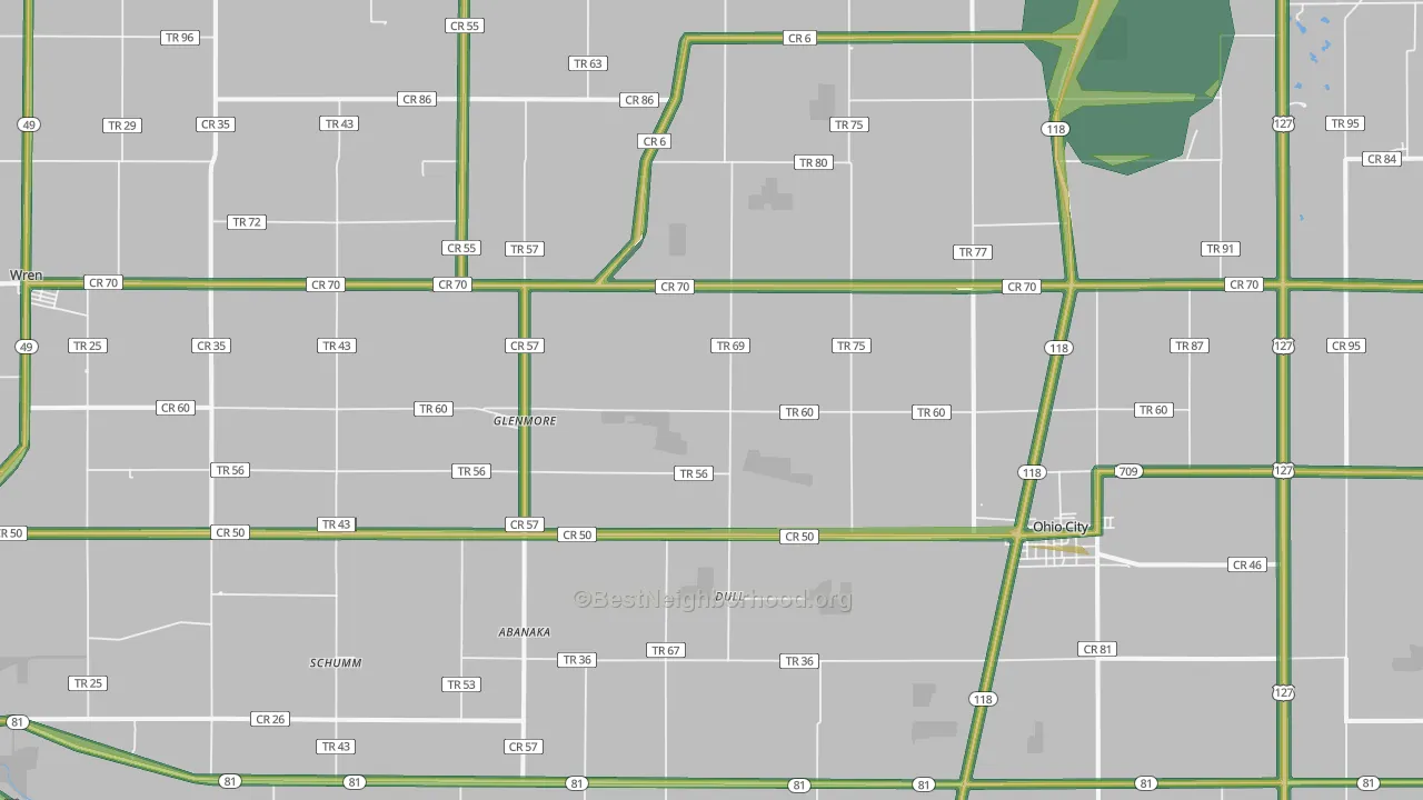45874, OH Map of Noise Levels in 45874