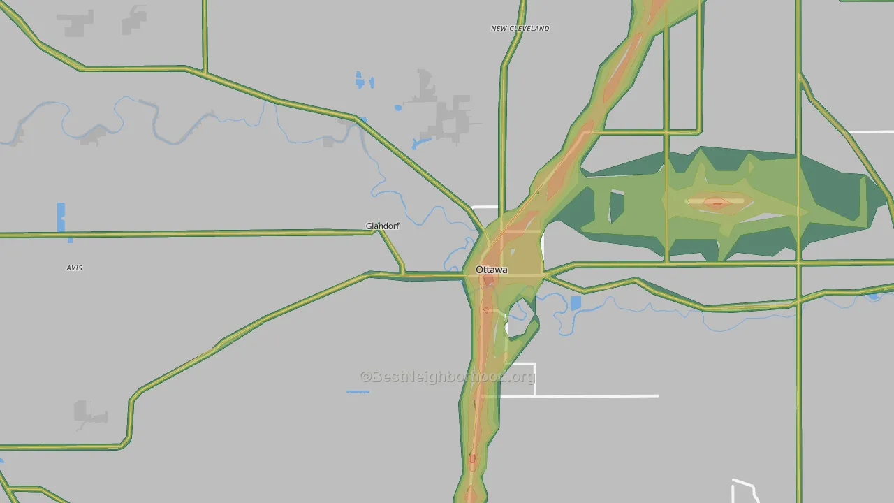 45875, OH Map of Noise Levels in 45875