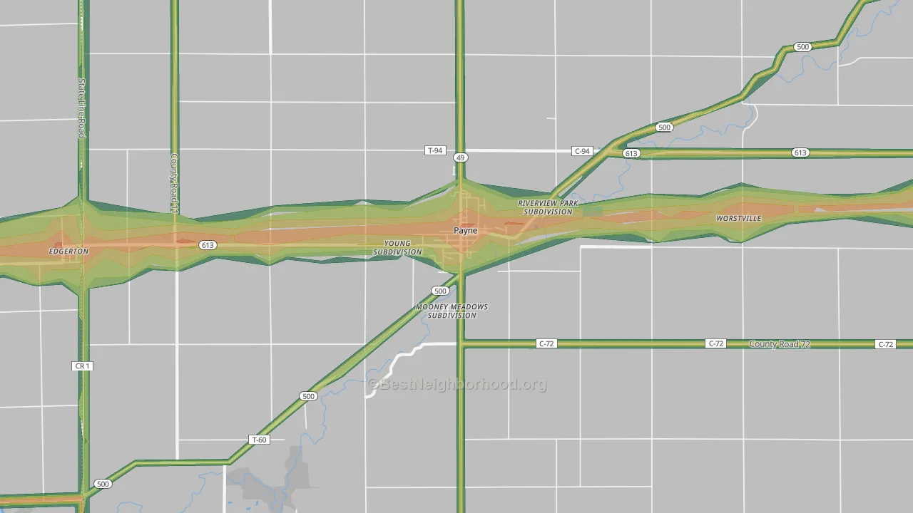 45880, OH Map of Noise Levels in 45880