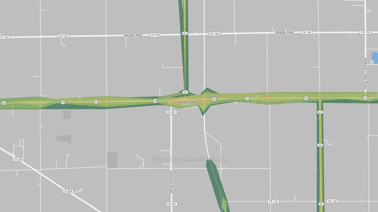 45884, OH Map of Noise Levels in 45884