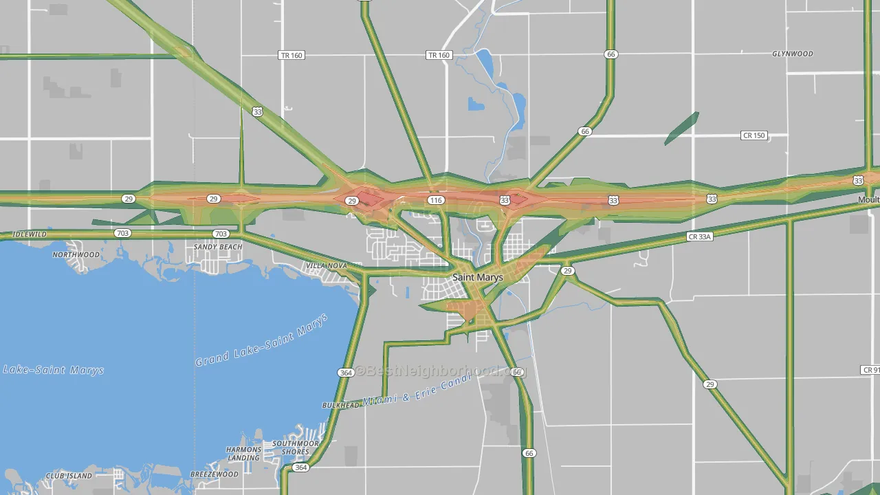 45885, OH Map of Noise Levels in 45885