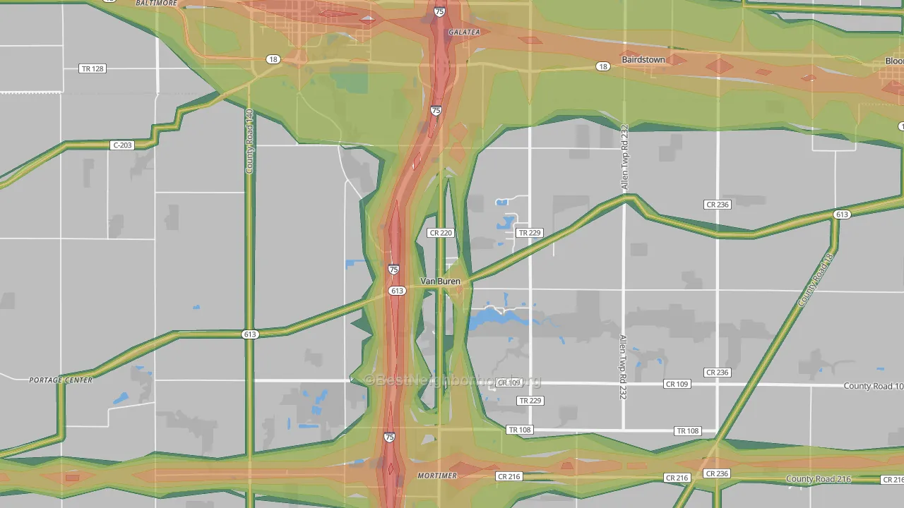 45889, OH Map of Noise Levels in 45889