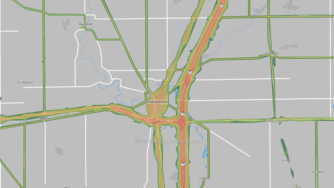 45895, OH Map of Noise Levels in 45895