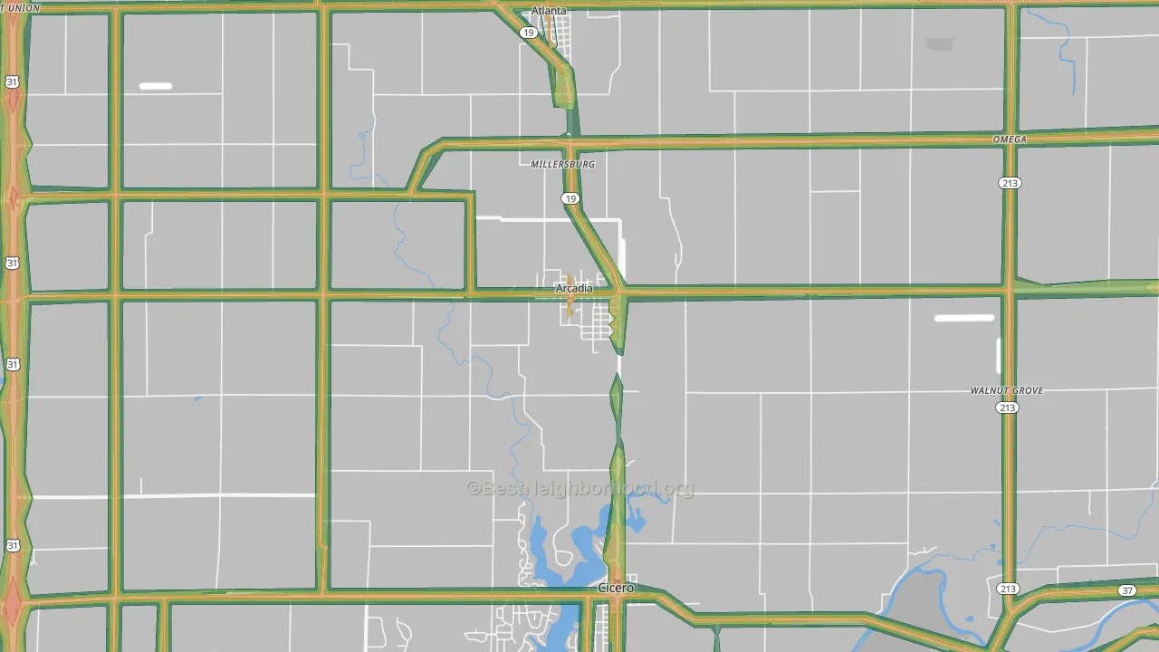 46030, IN Map of Noise Levels in 46030
