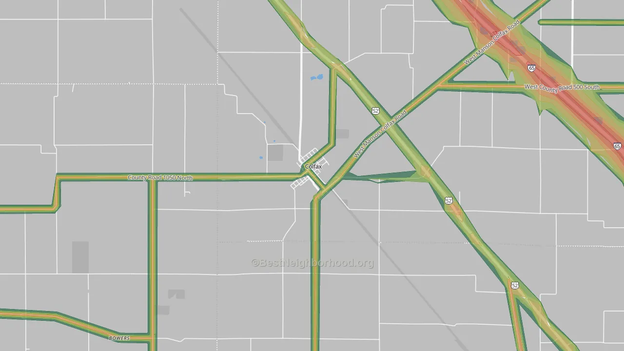 46035, IN Map of Noise Levels in 46035