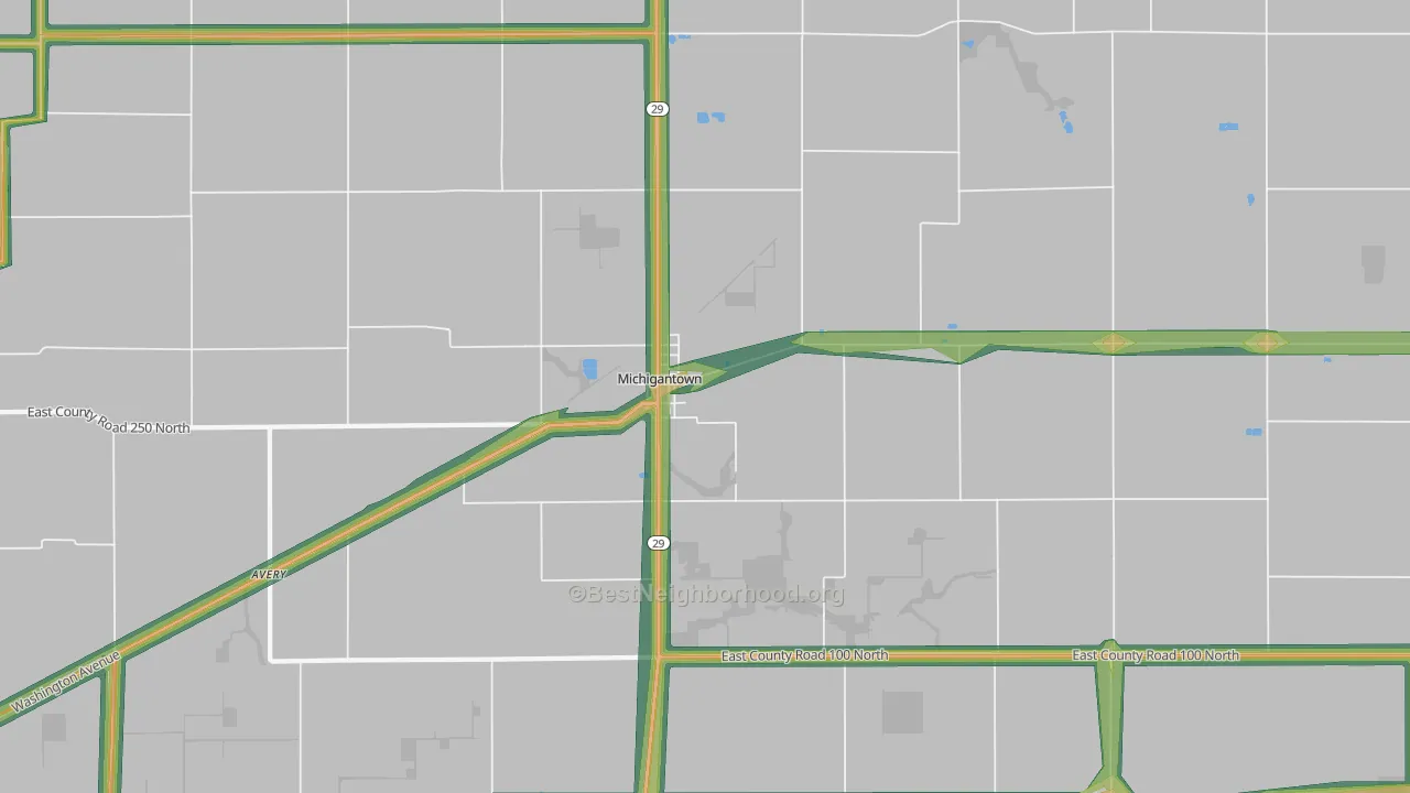 46057, IN Map of Noise Levels in 46057