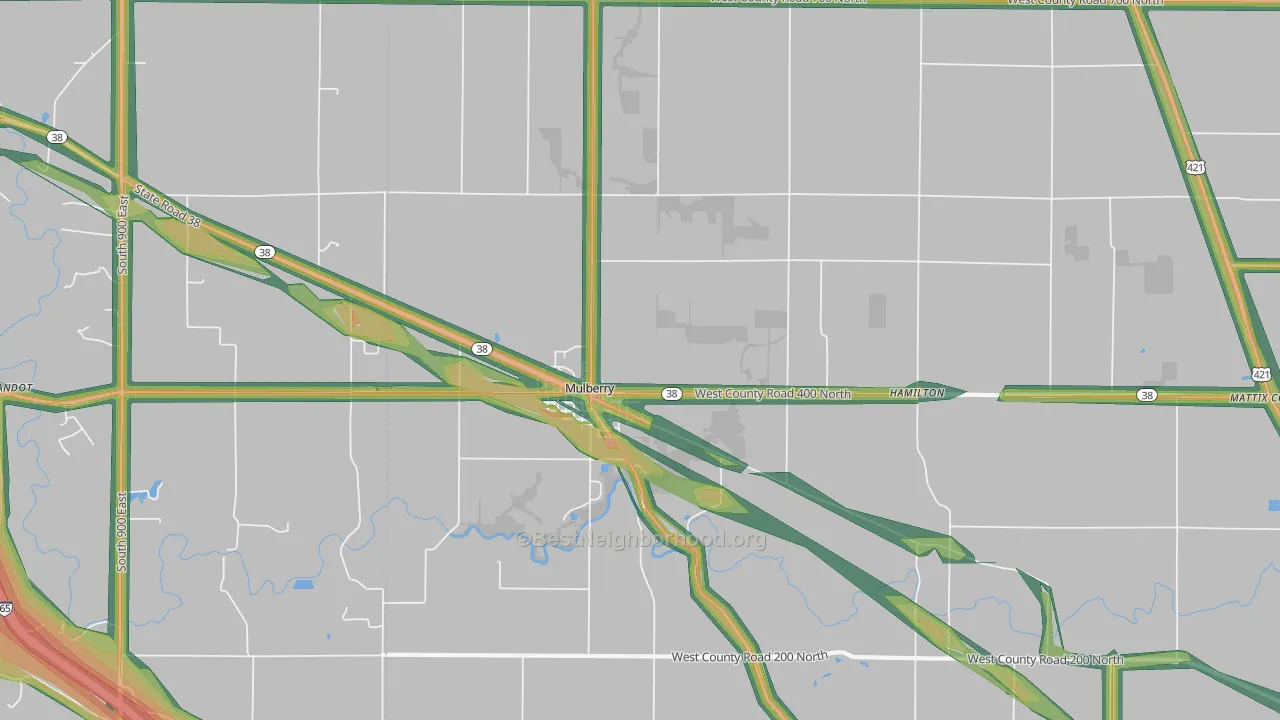 46058, IN Map of Noise Levels in 46058