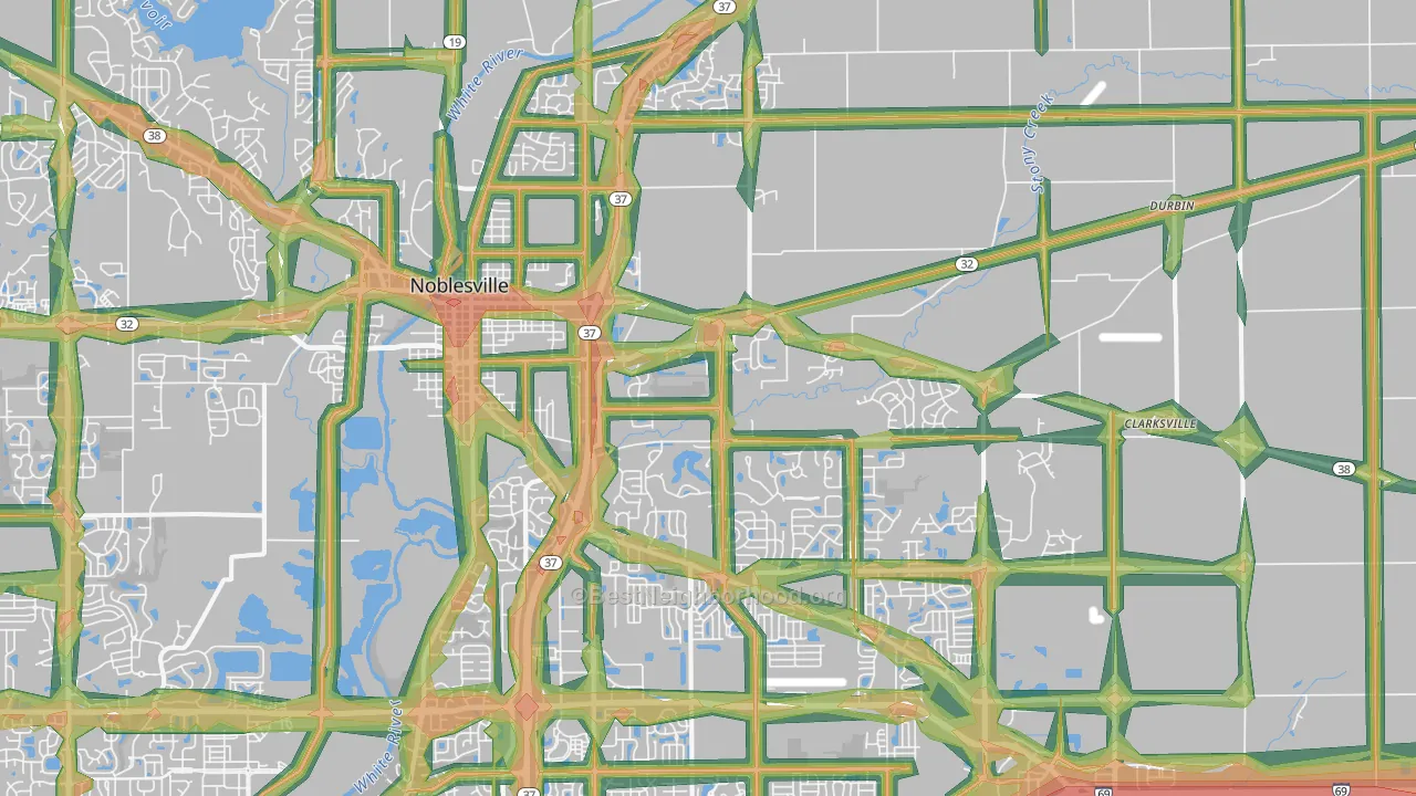 46060, IN Map of Noise Levels in 46060