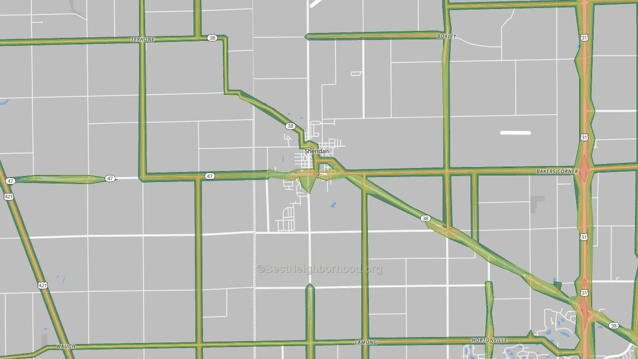 46069, IN Map of Noise Levels in 46069