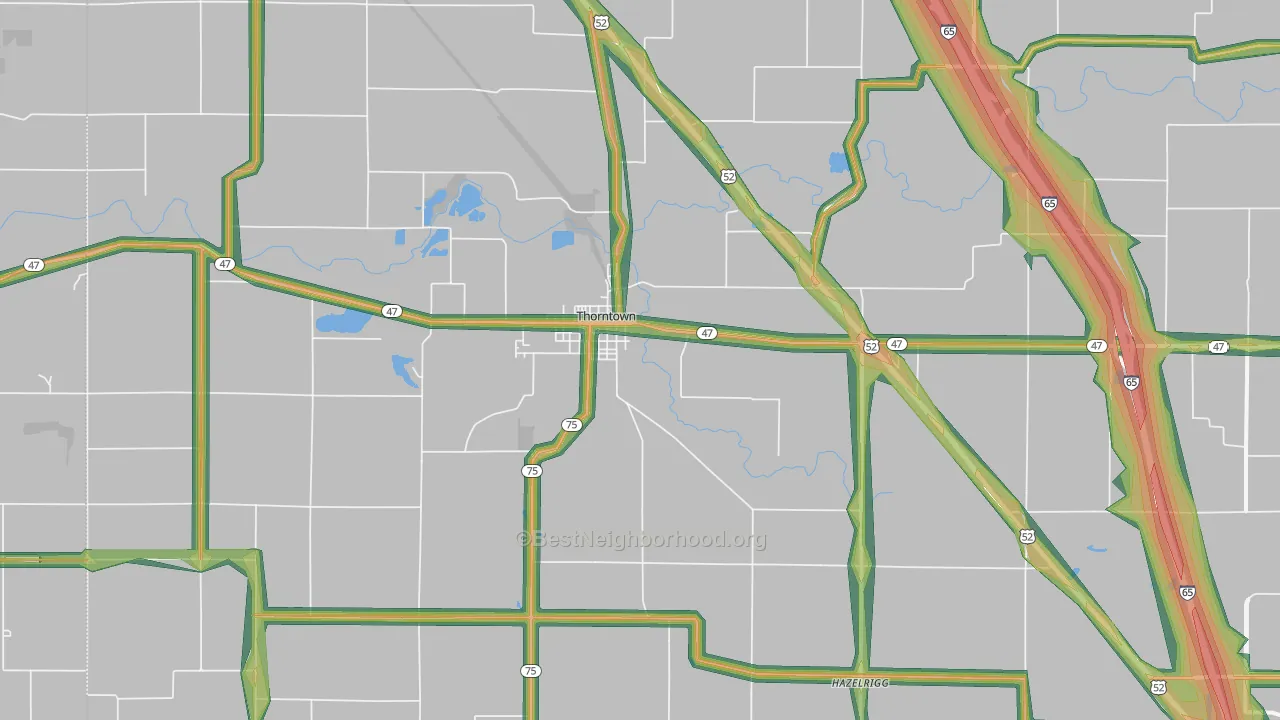 46071, IN Map of Noise Levels in 46071