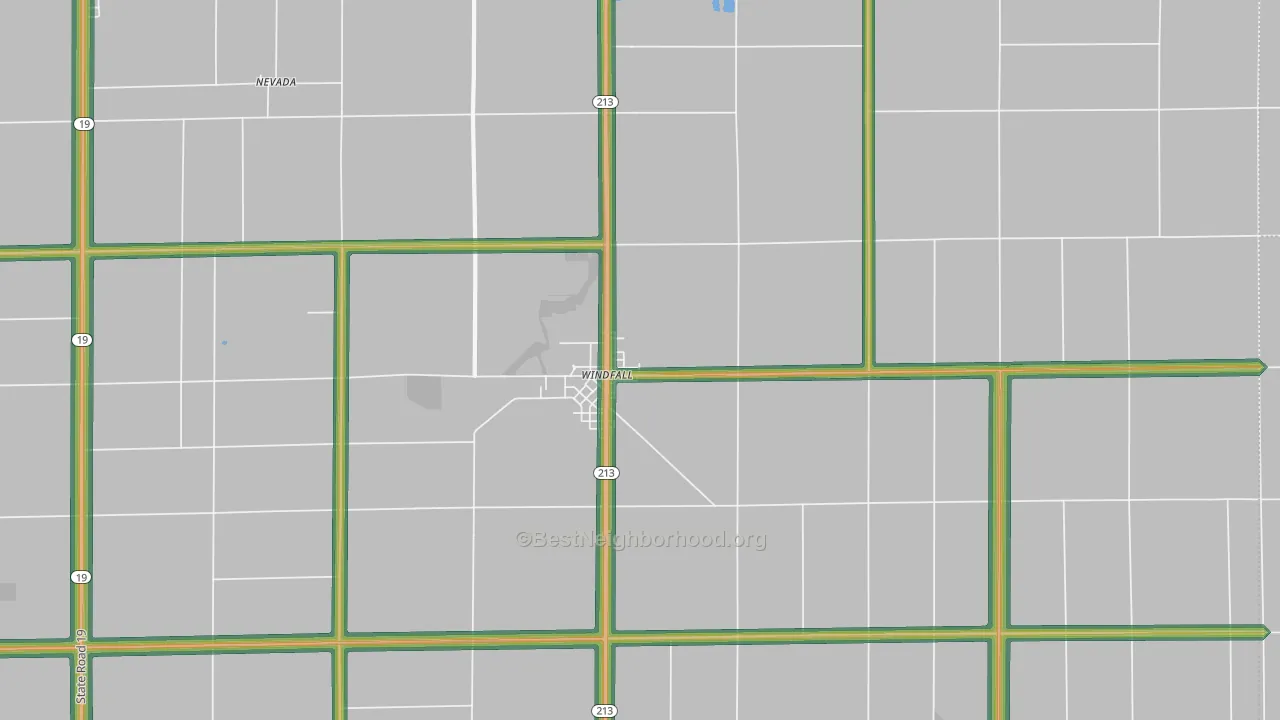 46076, IN Map of Noise Levels in 46076