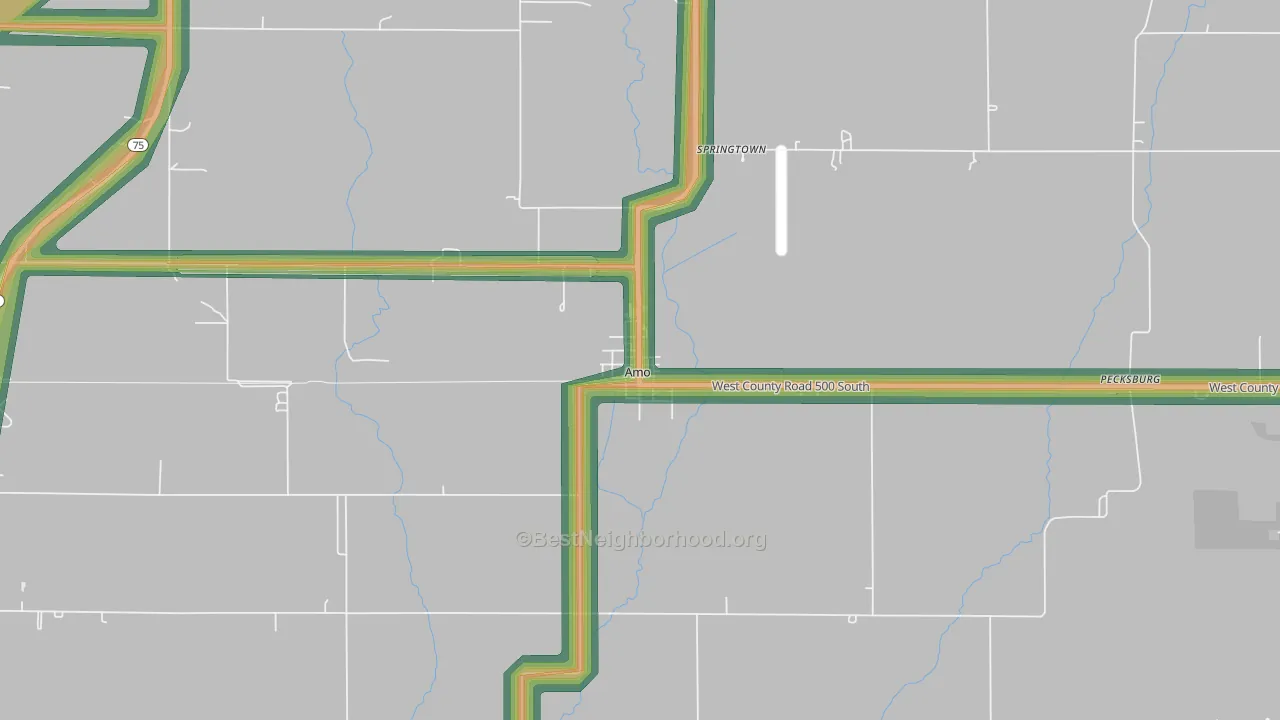 46103, IN Map of Noise Levels in 46103