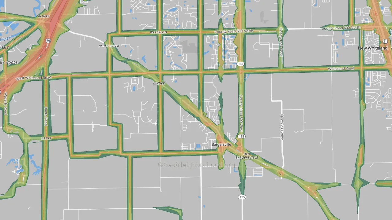 46106, IN Map of Noise Levels in 46106