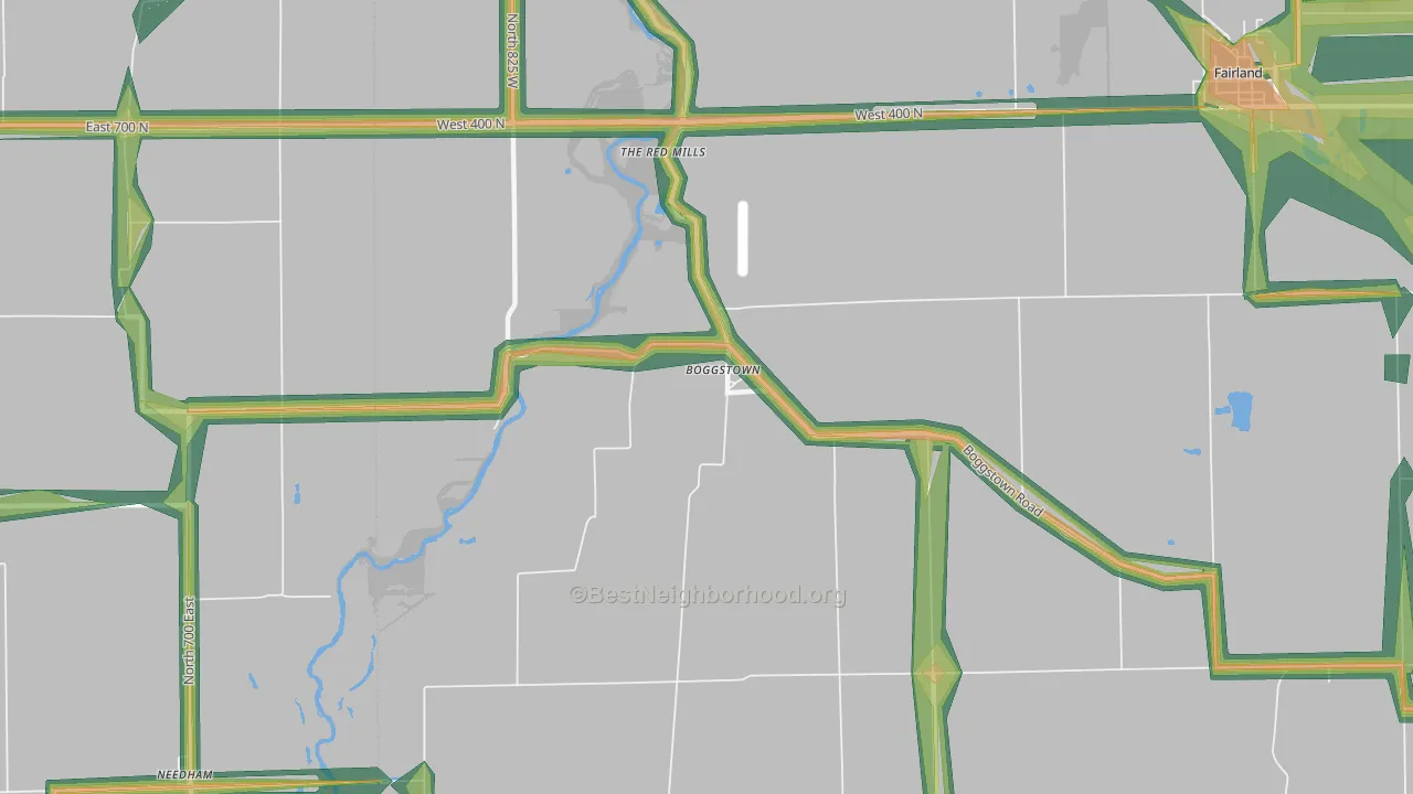 46110, IN Map of Noise Levels in 46110