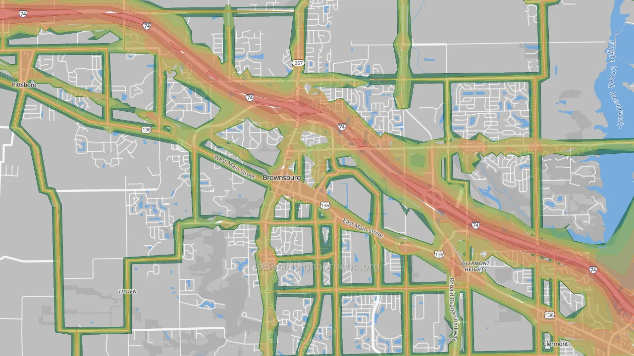 46112, IN Map of Noise Levels in 46112
