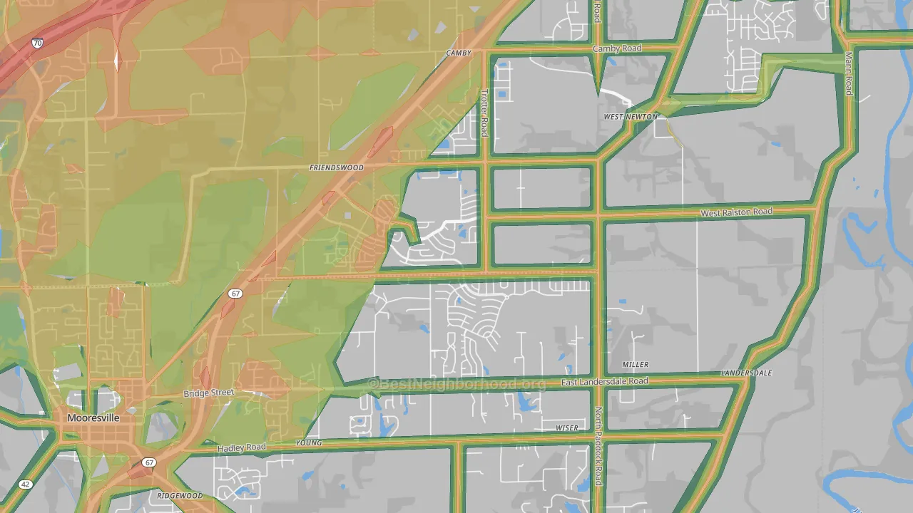 46113, IN Map of Noise Levels in 46113