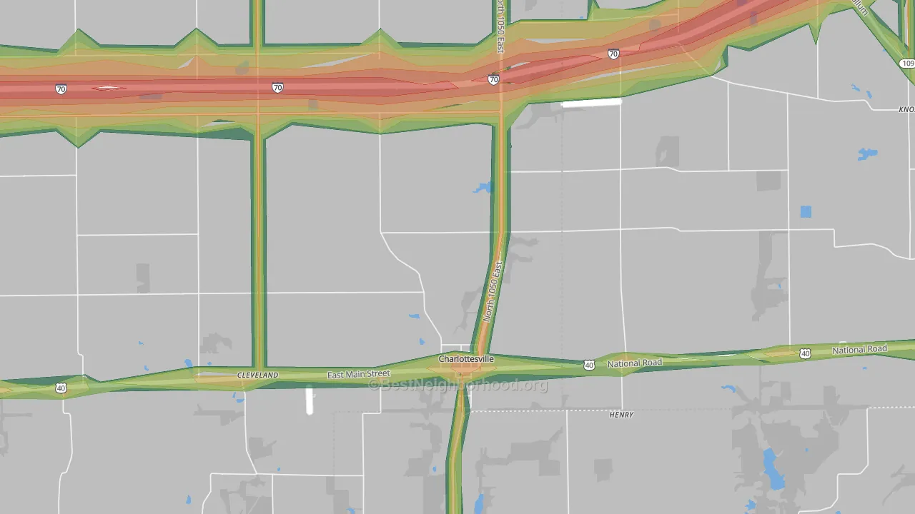 46117, IN Map of Noise Levels in 46117
