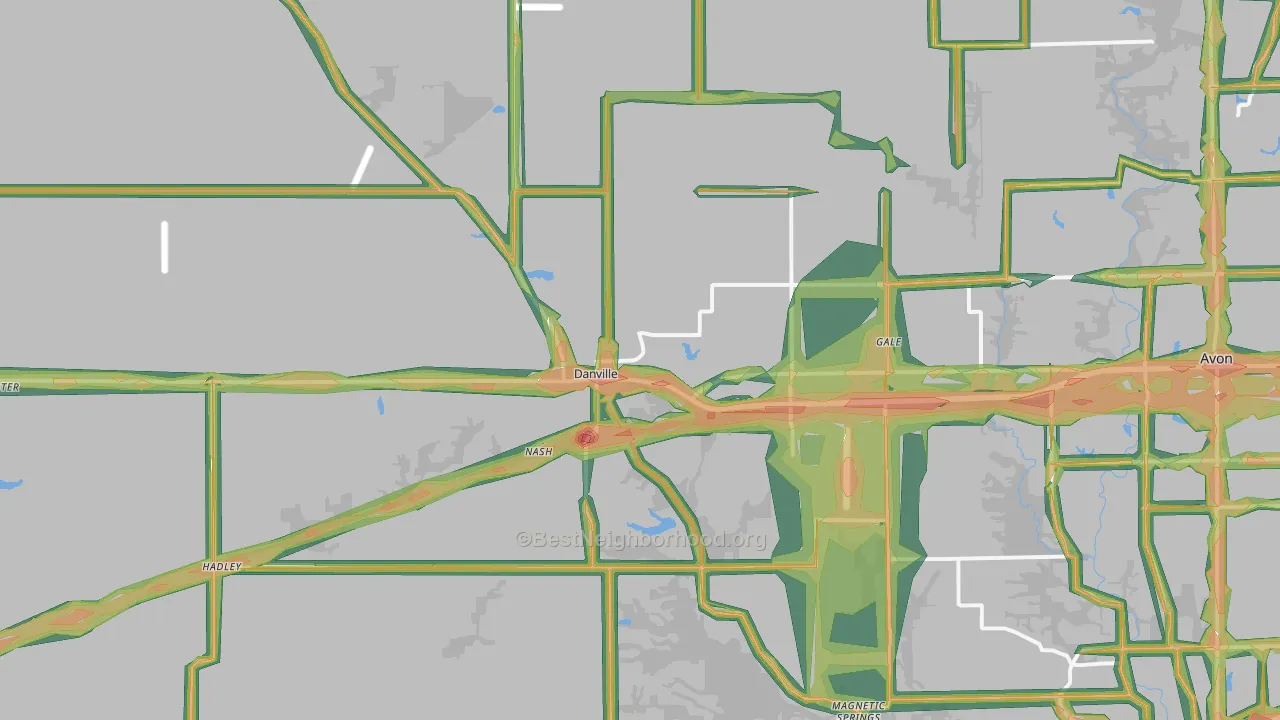 46122, IN Map of Noise Levels in 46122