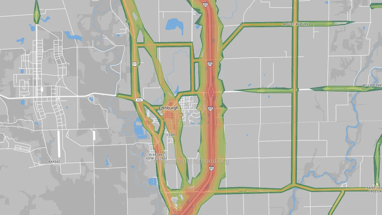 46124, IN Map of Noise Levels in 46124