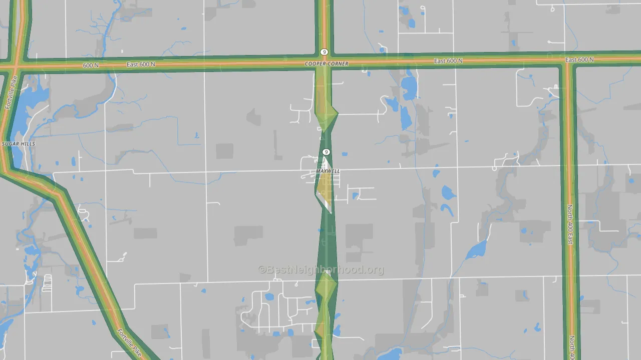 46154, IN Map of Noise Levels in 46154